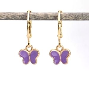Dainty Purple Butterfly Earrings
